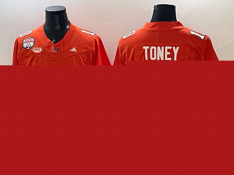 Men 2026 Miami Hurricanes #10 Toney Orange 3th generations Limited NCAA Jersey 057